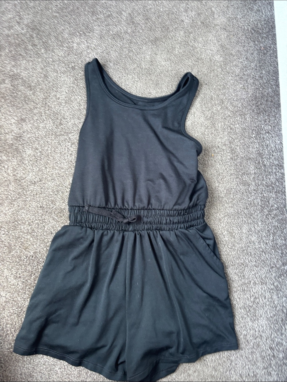 abercrombie kids Black Tank Romper with Elastic Waist